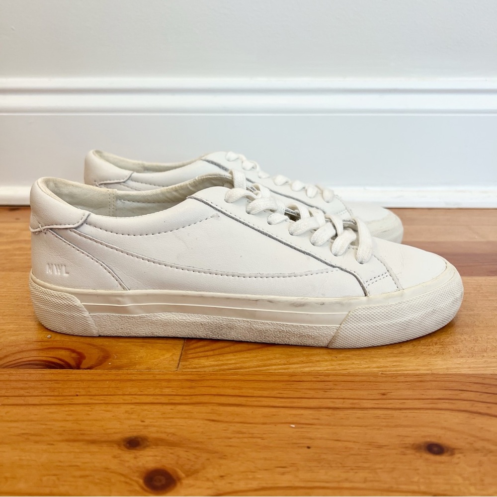 Madewell Sneakers Womens 7.5 White Leather Sidewalk Low Top Casual Lace Up